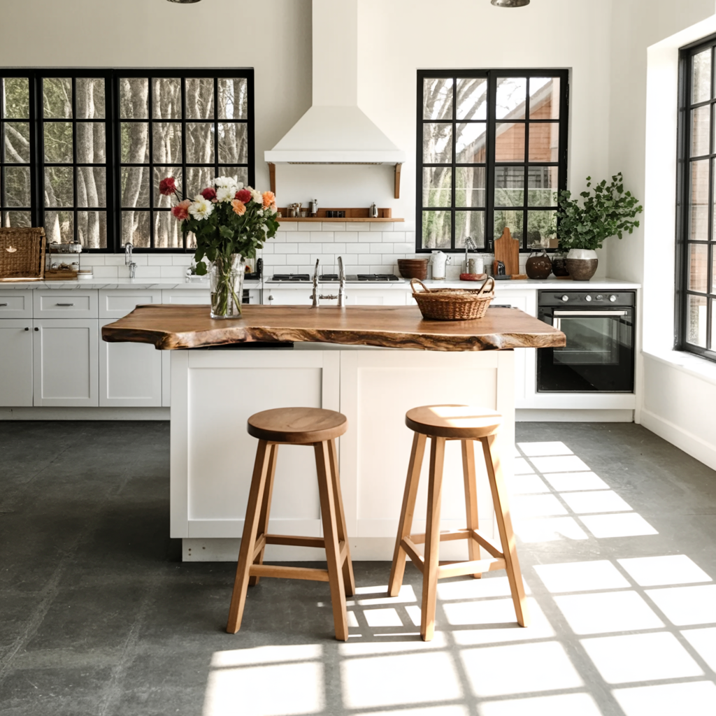 Farmhouse Live Edge Tabletop For Dining Room Decor