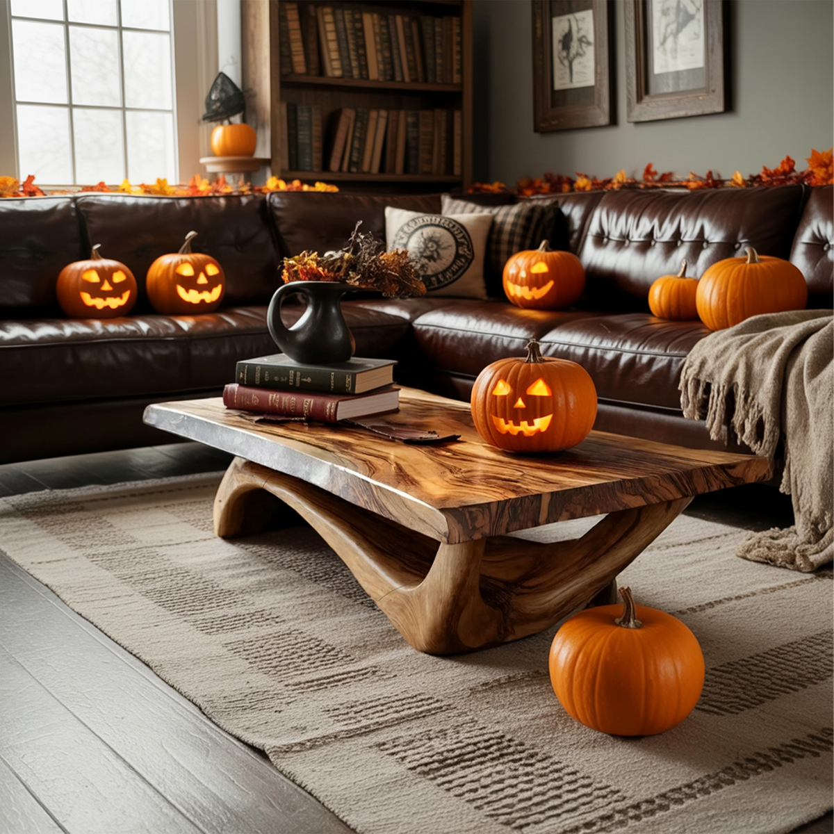 Modern Solid Wood Coffee Table Livingroom Decor Spooky Haunted Style