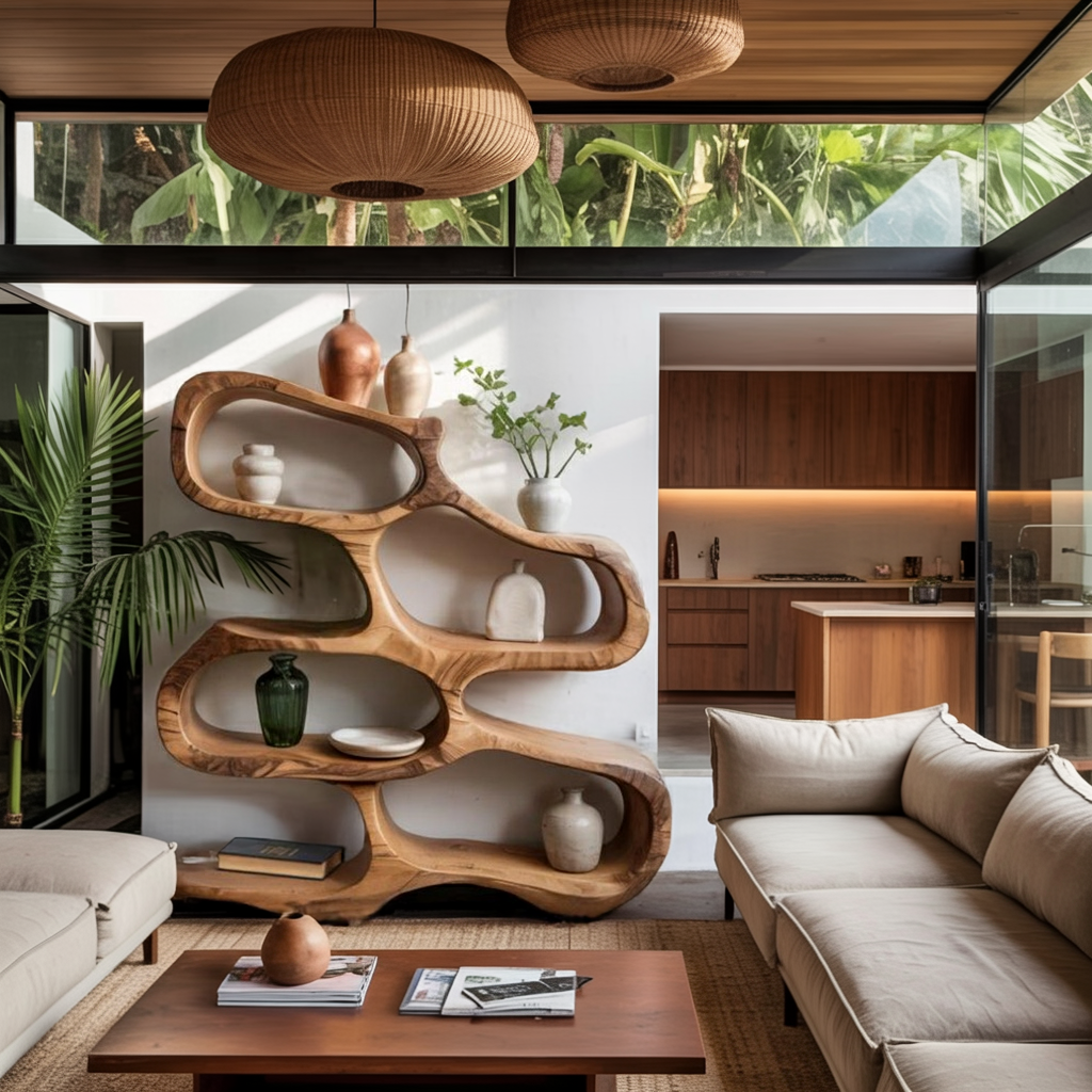 Sculptural Bookshelf For Living Room Or Office