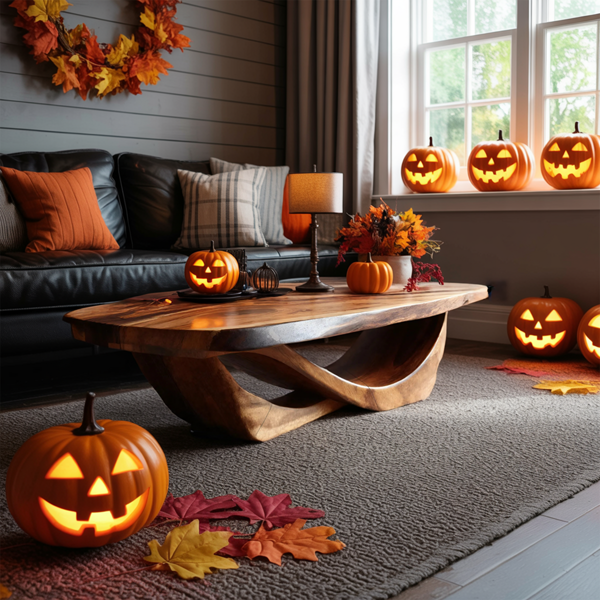 Handcrafted Solid Wood Coffee Table Entryway Design Haunted Look