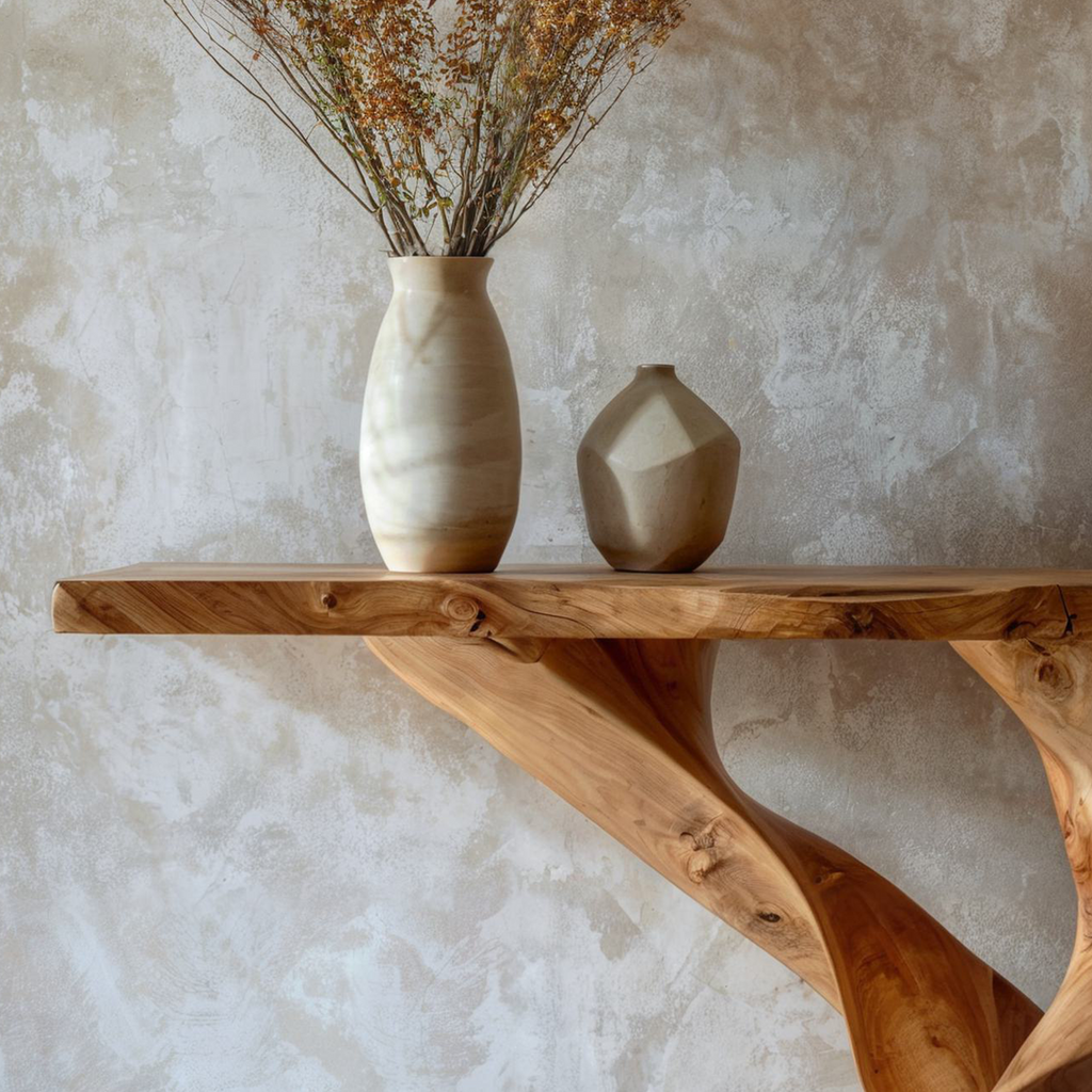 Handcrafted Natural Console Table