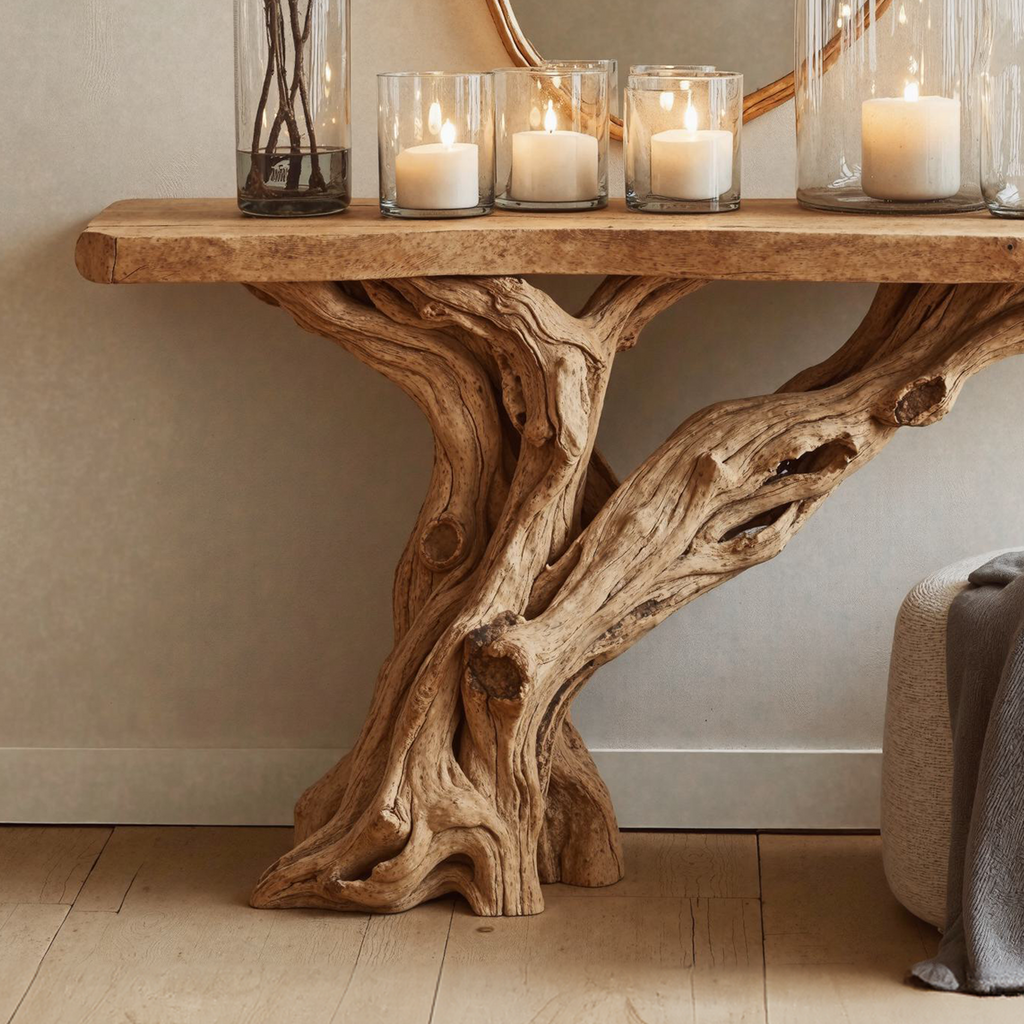 Narrow Christmas Floating Console Table Wooden