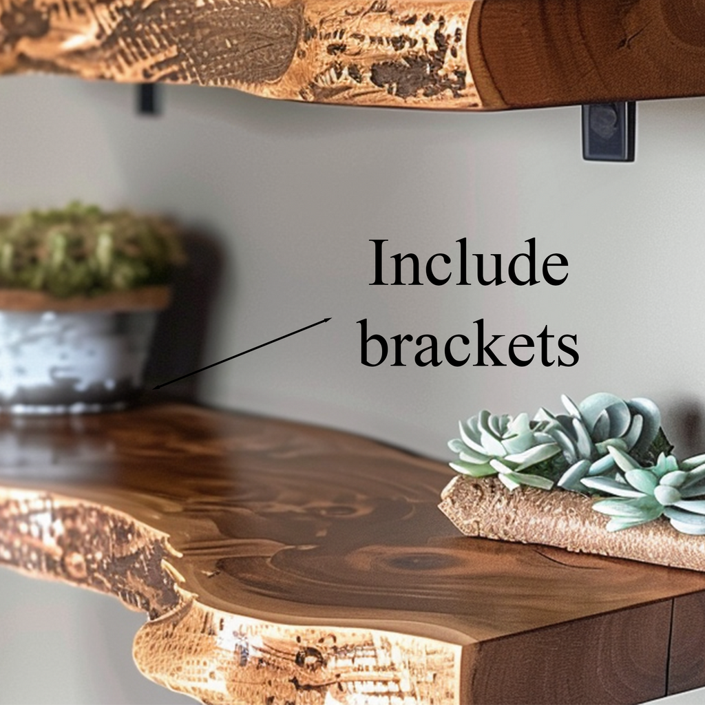 Live Edge Floating Shelf Unique Wall Decor