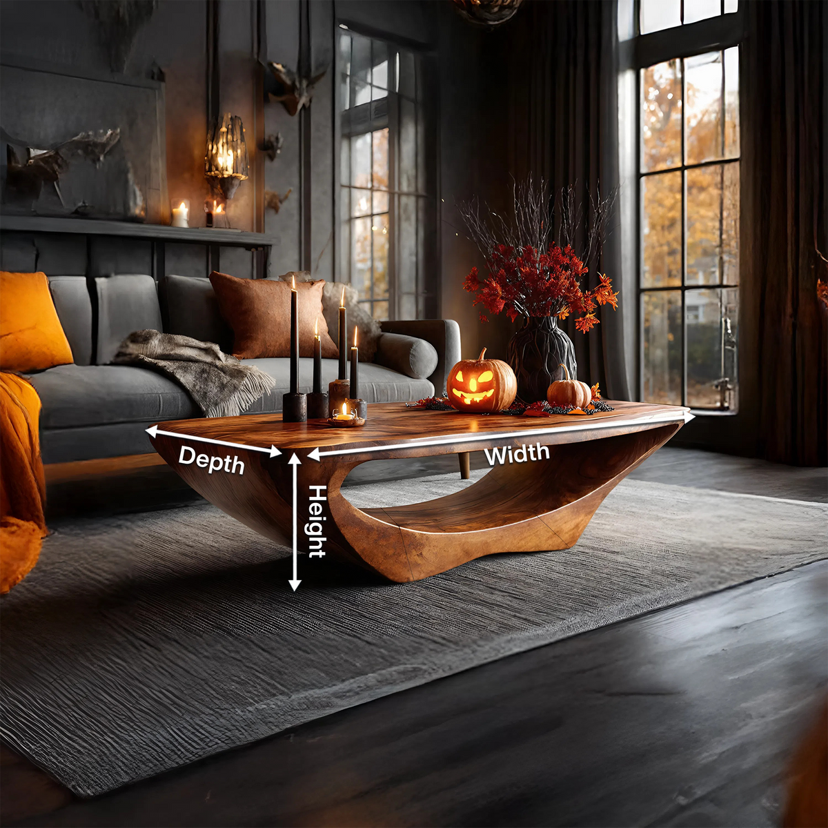 Handcrafted Solid Wood Coffee Table Entryway Design Haunted Look
