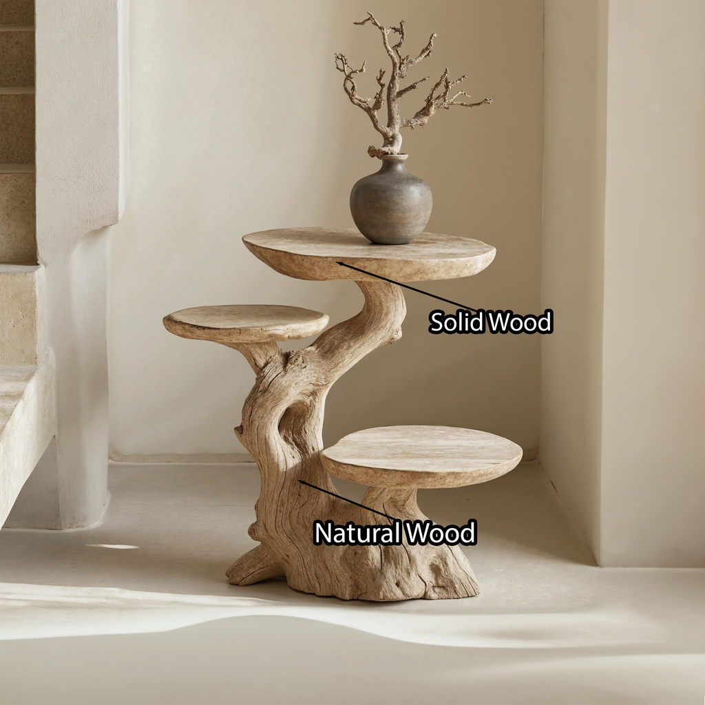 Rustic Multi-Tier End Table Live Edge End Table