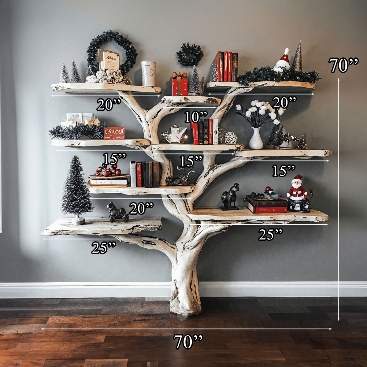 Tree Bookcase Xmas Montessori Bookshelf Christmas Gift