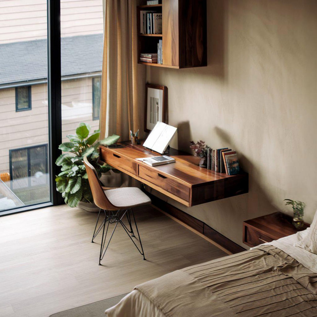 Modern Floating Desk For Bedroom And Office Setup