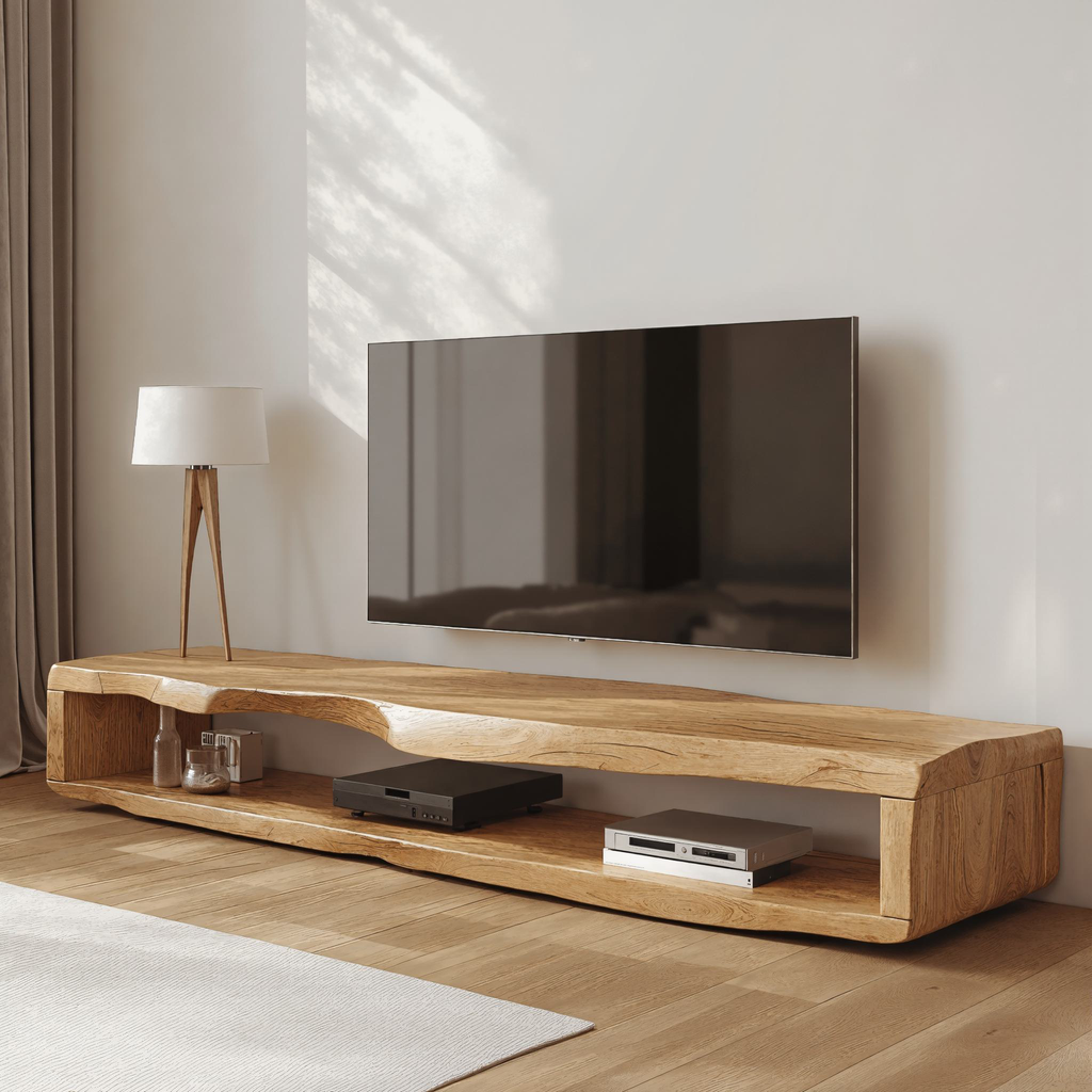 Large Wood Media Center Rustic TV Stand