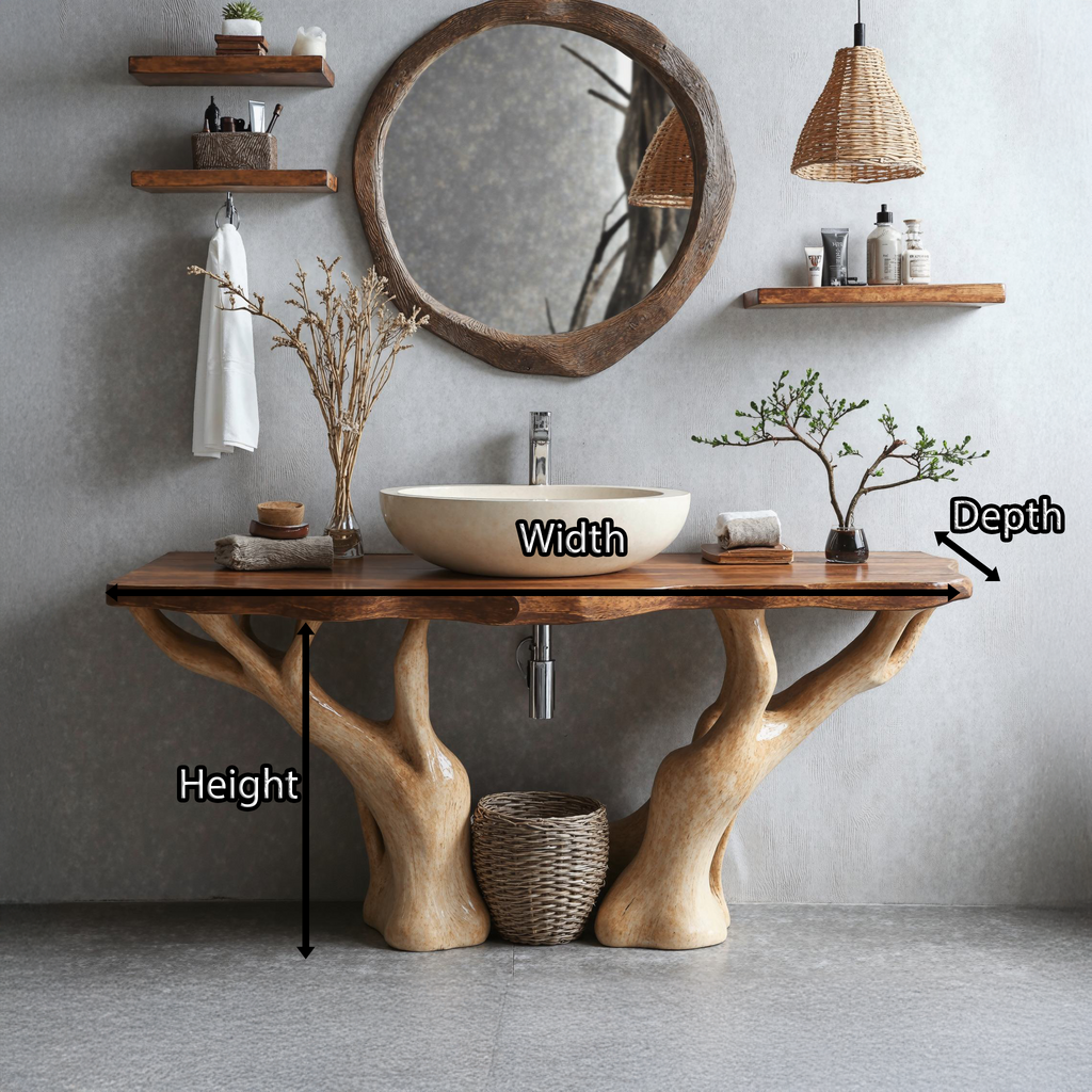 Rustic Live Edge Vanity For Contemporary Bathroom Spaces