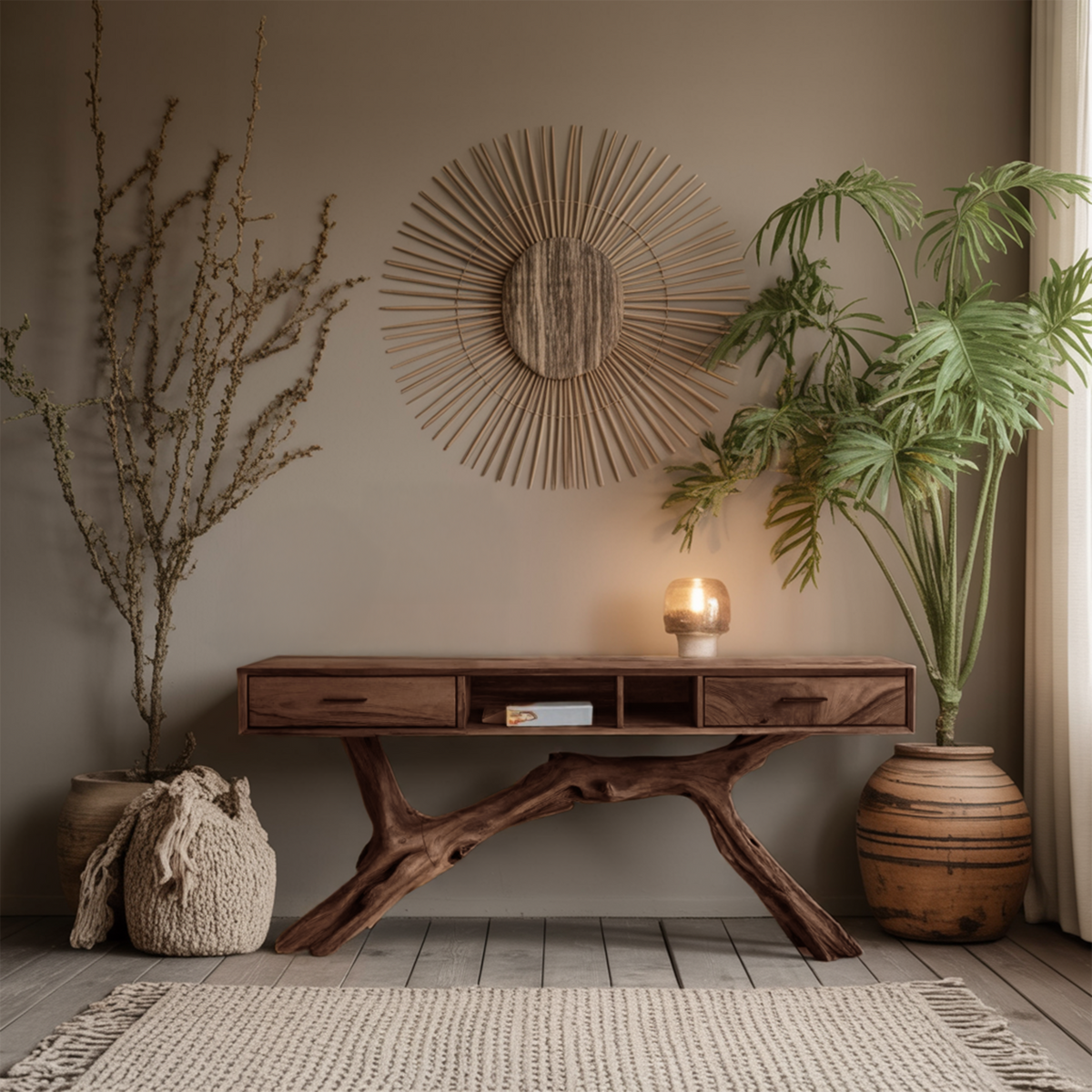 Rustic Live Edge Entryway Table For Entryway Design Warm Welcome