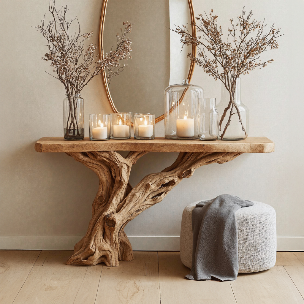 Narrow Christmas Floating Console Table Wooden