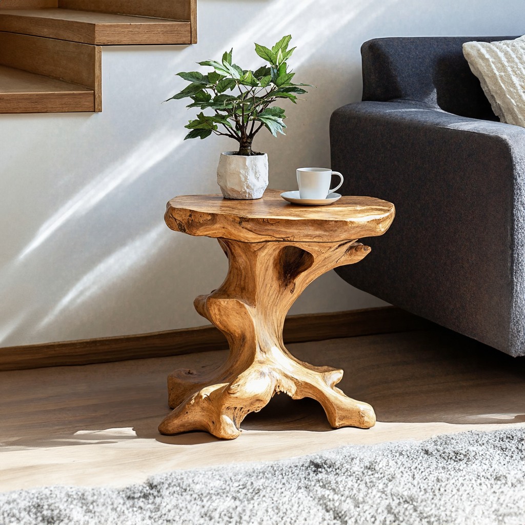 Farmhouse Wood End Table Rustic End Table