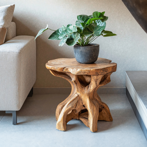 Farmhouse Solid Wood End Table Handmade Table