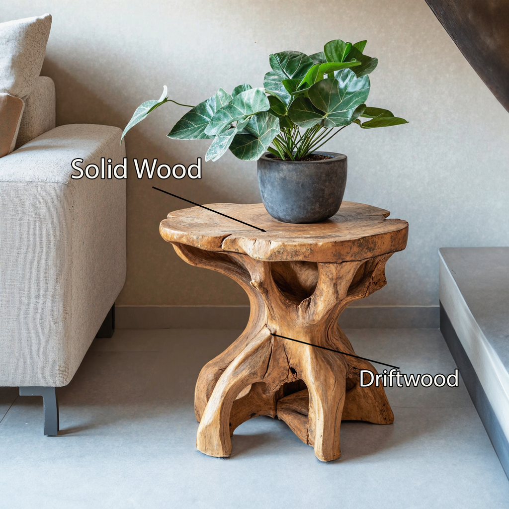 Farmhouse Solid Wood End Table Handmade Table