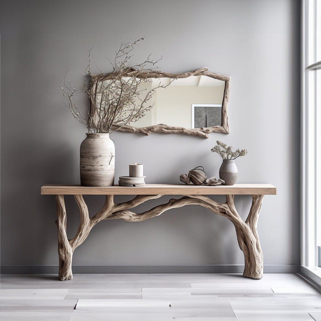 Natural Live Edge Console Table With Handcrafted Quality