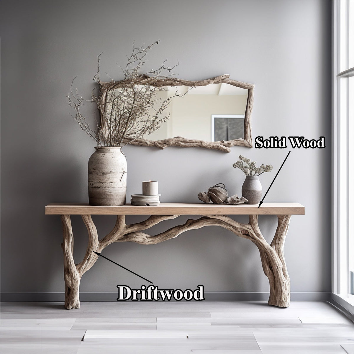 Natural Live Edge Console Table With Handcrafted Quality
