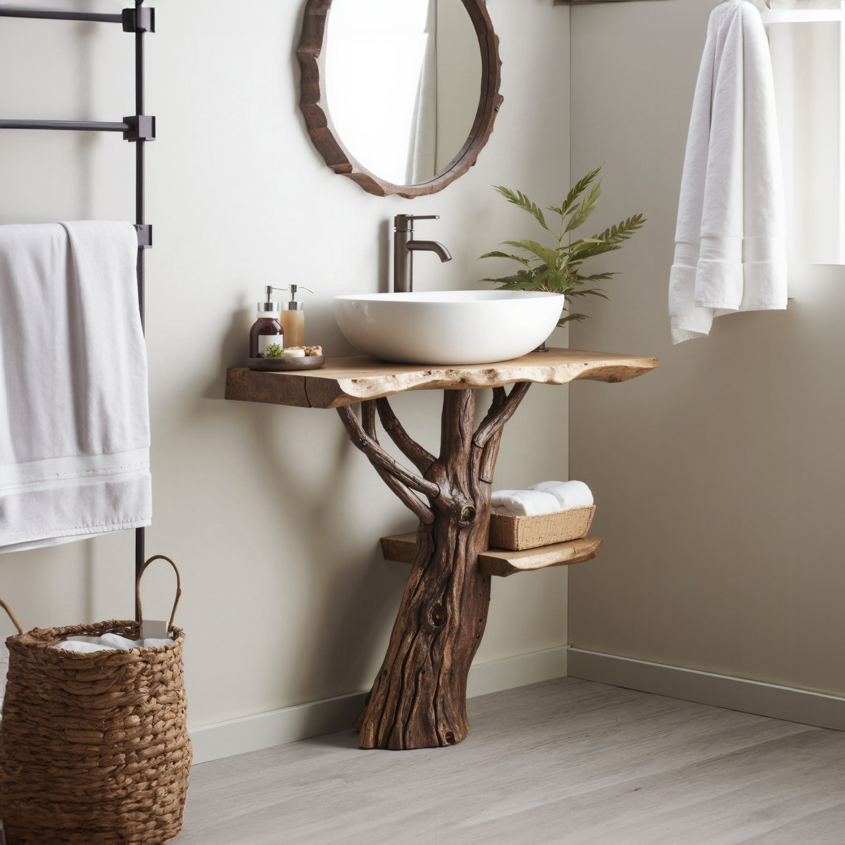 Handcrafted Wooden Vanity Bathroom