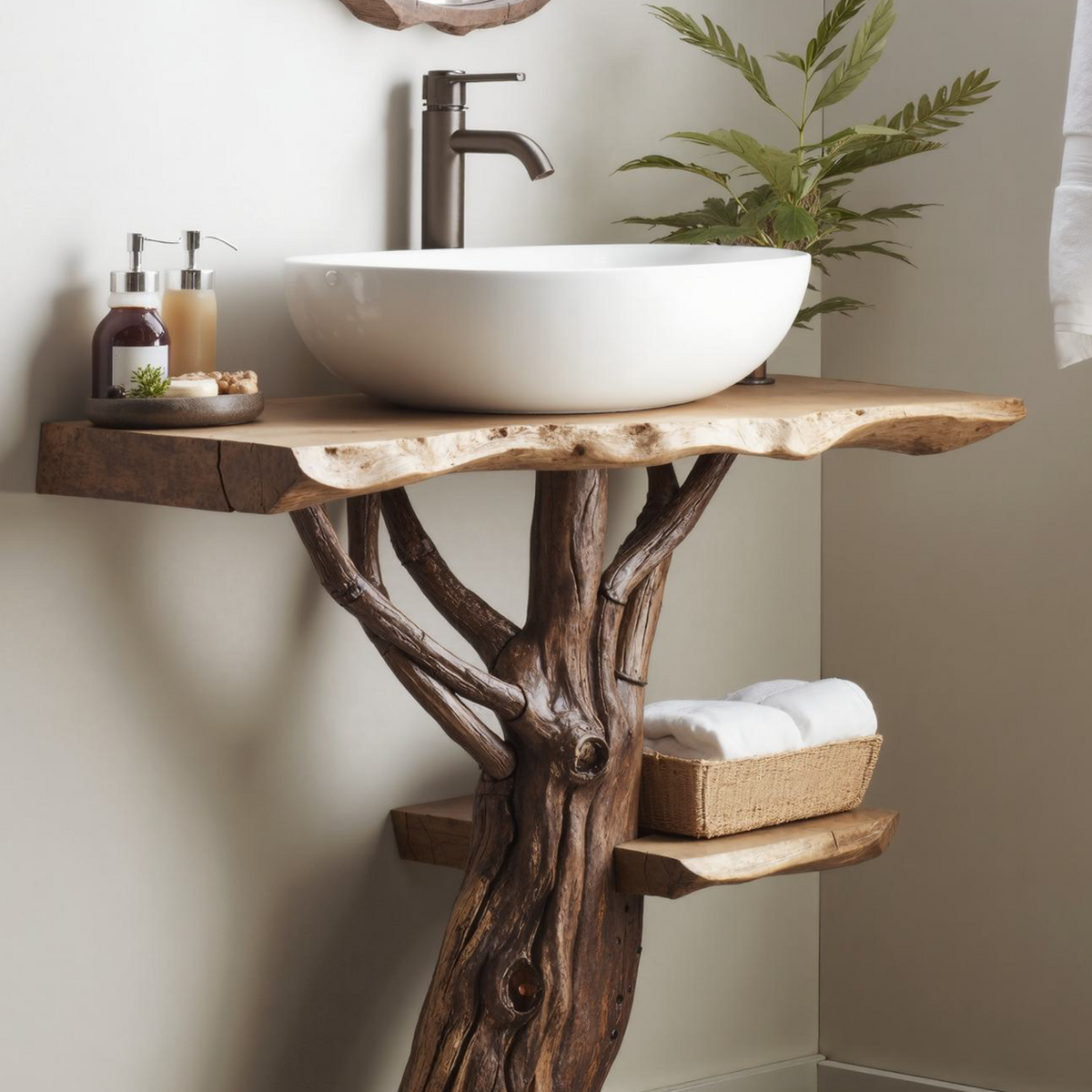 Handcrafted Wooden Vanity Bathroom