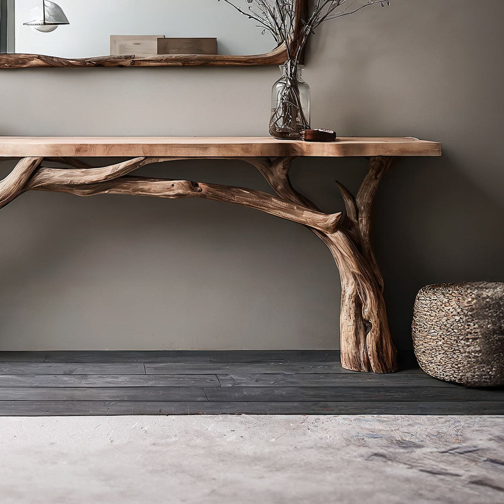Decorative Wooden Floating Edge Console Table